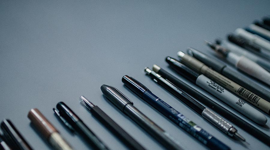 Pens, Pencils, Markers and Highlighters foley sound effects, including writing, by Silverplatter Audio