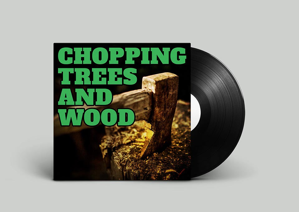Chopping wood sound effects library with axe chop sfx in the forest and hacking wood sounds.