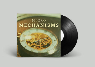 Small mechanisms sound effects library for steam punk sfx, clocks, clicks, whirr sounds and wristwatch ticking audio.