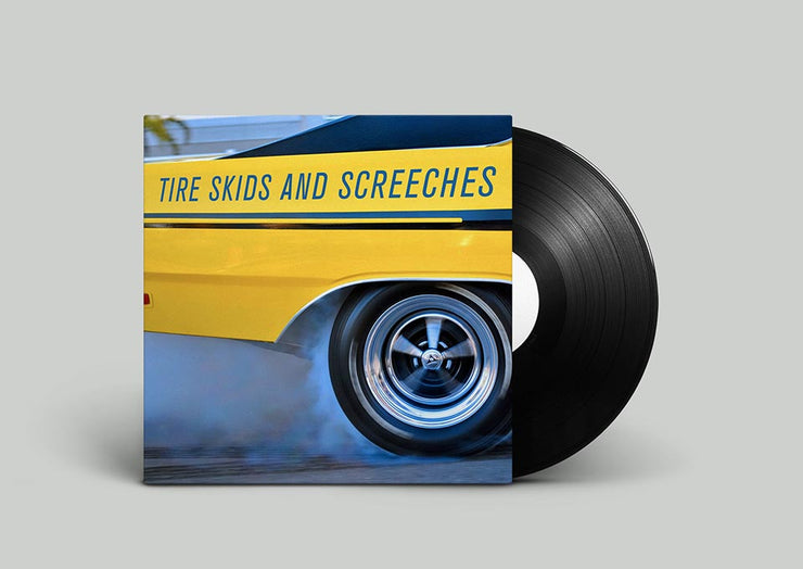 Tire Skid sound effects library with tire screech sfx and peeling pavement sounds isolated recordings.
